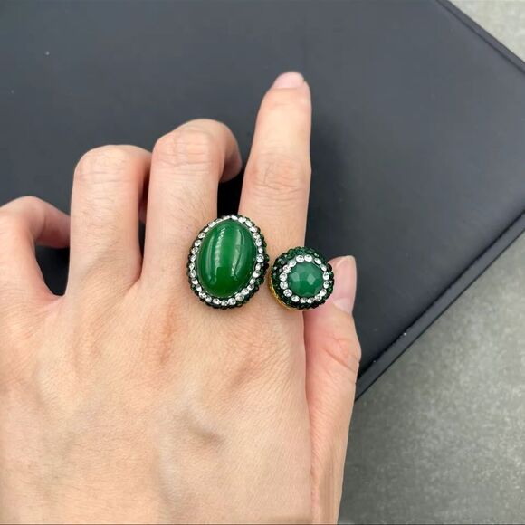 Green Onyx Adjustable Ring - Picture 1 of 14